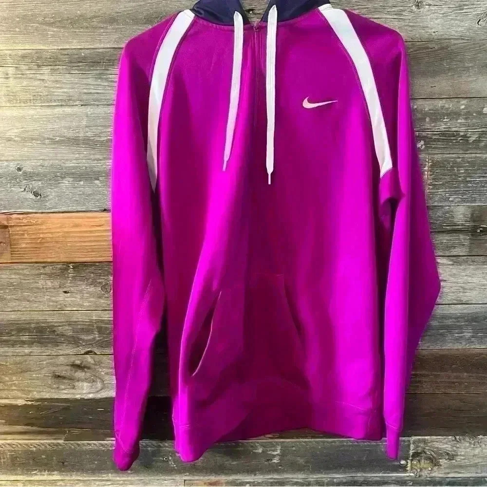 Nike 1/2 Zip Colorblock Hoodie-Purple/White